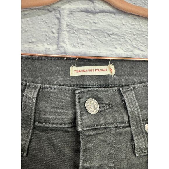 LEVIS 724 High Rise Straight Leg Black Jeans 30 NEW - Picture 3 of 6